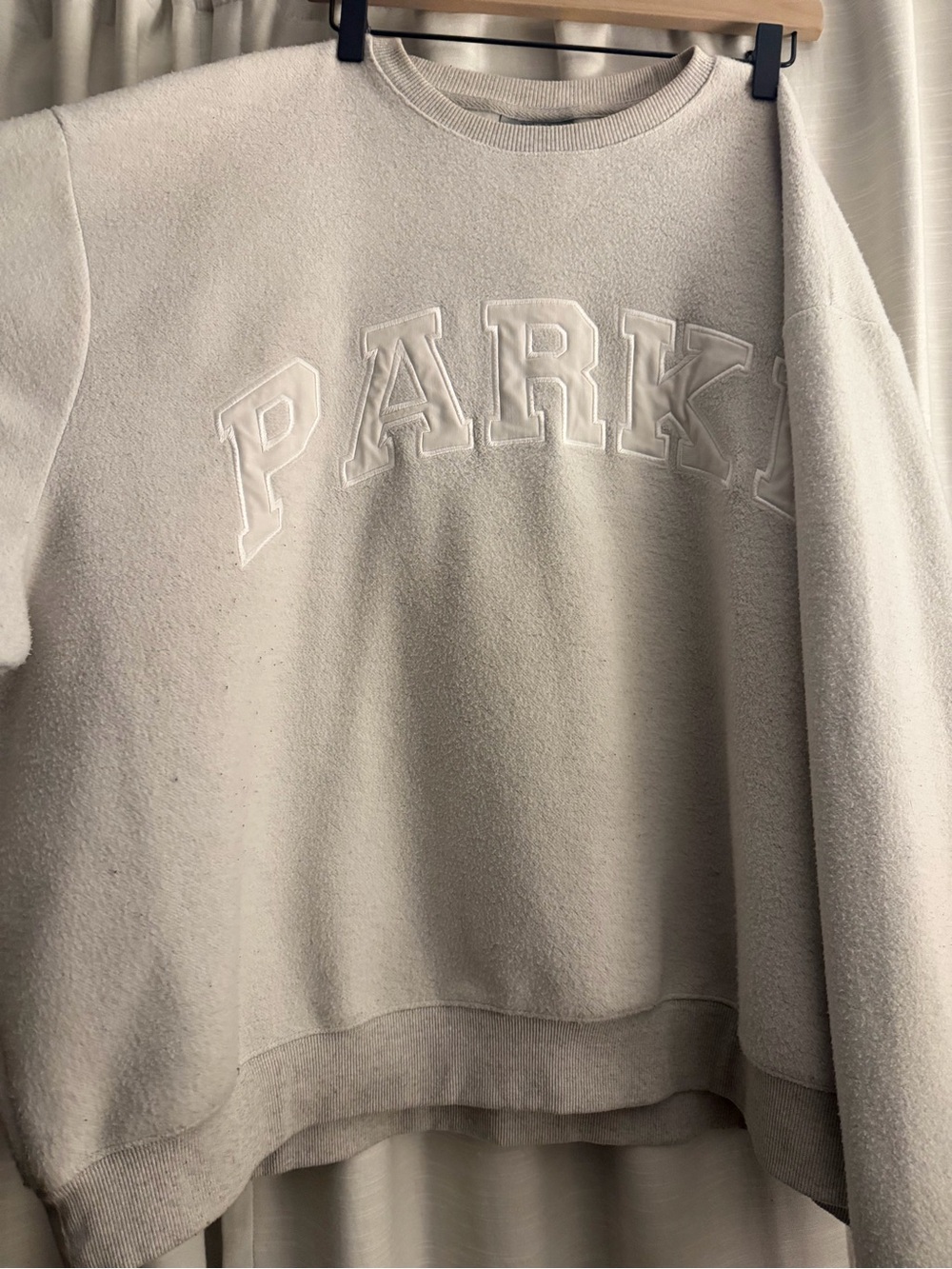 PARKE Embroidered Cream Crewneck